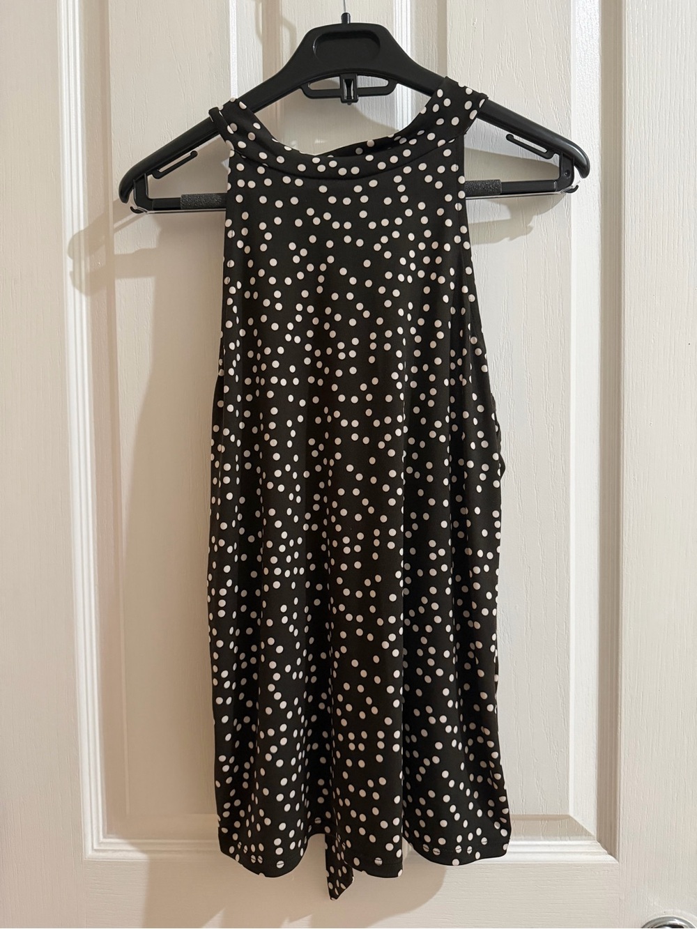 Banana Republic Black Polka Dot Sleeveless Halter Top